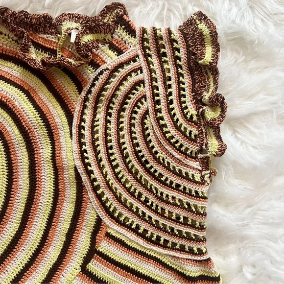 New! ULLA JOHNSON “Aurora” Ruffled Crochet Knit Top - Picture 10 of 14